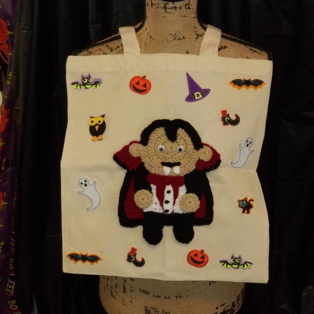 Handmade Vampire Halloween Trick or Treating Bag